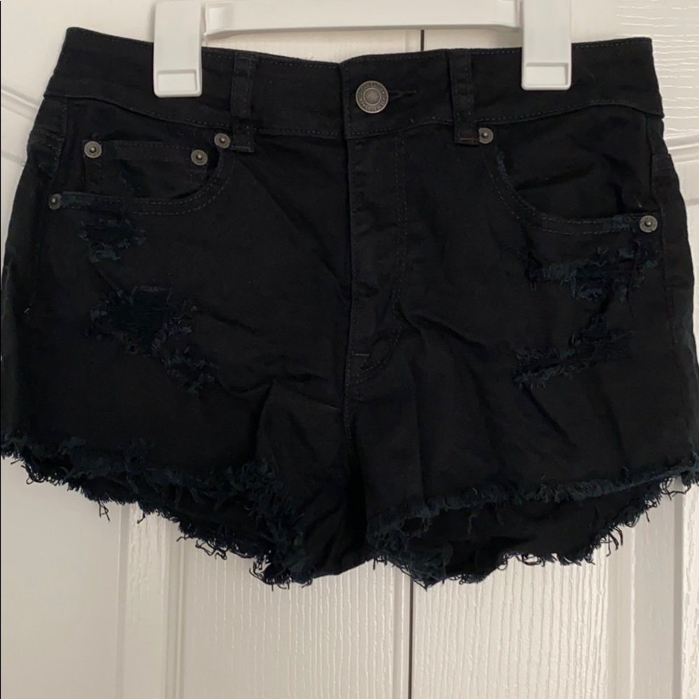 Black Distressed shorts.